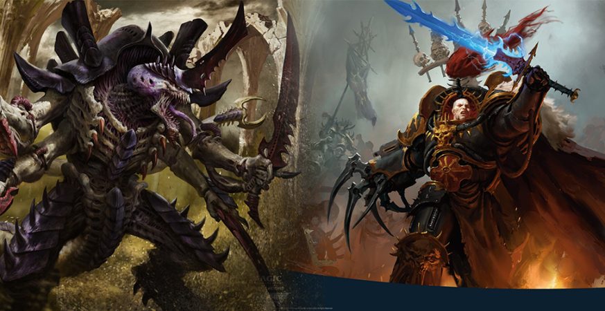 warhammer wh40k ruinous powers chaos demons tyranids mtg edh commander precons universes beyond